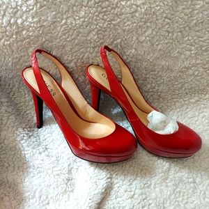 NWOT Guess Red Strapped Heel Stilettos Size 9M